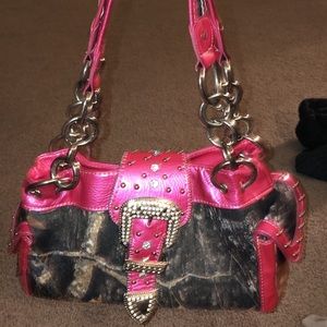 Pink & Camo Rhinestone Purse & Wallet